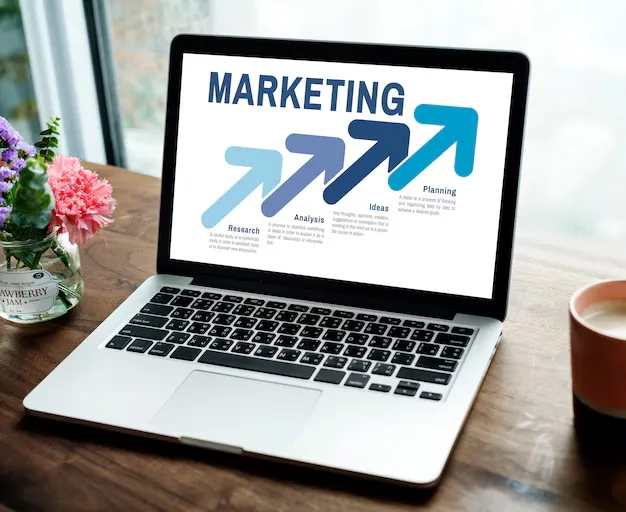 Advertising campaign analytics showing conversion rates and ROI metrics